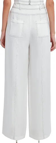Vista 3 de BCBGMAXAZRIA Pantalón relajado de pierna ancha con bolsillo para mujer