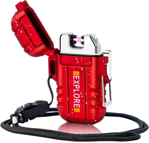 Vista 11 de LcFun - Encendedor eléctrico impermeable, doble arco a prueba de viento, recargable por USB, sin llama, plasma para campamento, senderismo