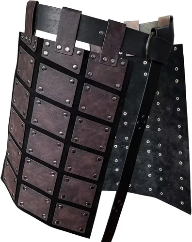 Vista 8 de BLESSUME Delantal de cinturón de gladiador romano medieval LARP de piel sintética para disfraz de armadura
