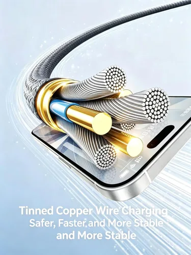 Vista 3 de Cable divisor USB tipo C QC3.0 de carga rápida 4 en 1, multiUSB C, cable de sincronización USB tipo C con 4 conectores USB C, para iPhone 15 Pro