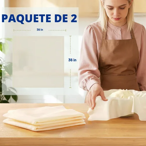 Vista 2 de 2 yardas de paño de queso reutilizable, grado 100, paño de queso para colar artesano, colador de tela de muselina 100% algodón sin blanquear