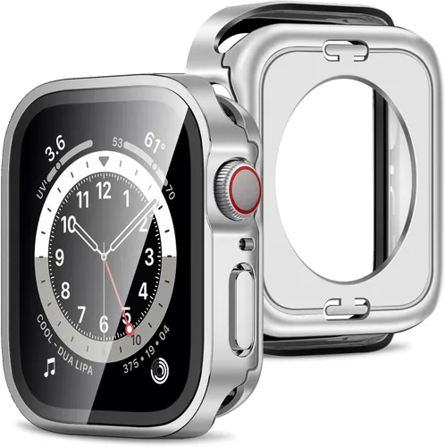 Vista 33 de Amizee 2 en 1 Estuche [Paquete de 2] Compatible con Apple Watch SE 3/2/1 Series 6/5/4 40mm con Protector de Pantalla Integrado, Cubierta Protectora