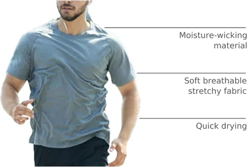 Vista 18 de Camisetas de entrenamiento para hombre, de manga corta, de secado rápido, atlético, gimnasio, activo, absorbe la humedad