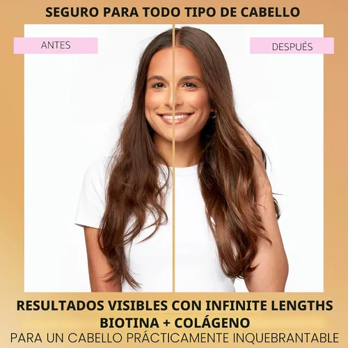Vista 3 de Pantene Pro-V Miracles Infinite Lengths Biotina + Champú sin sulfato de colágeno 13.5 onzas líquidas