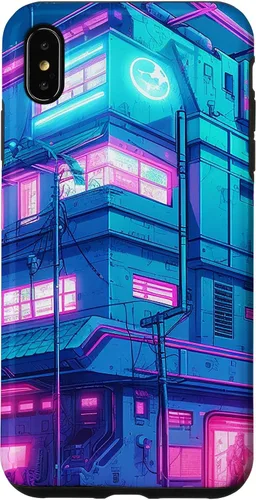 Vista 11 de Funda Vaporwave para iPhone 16 Cyberpunk House