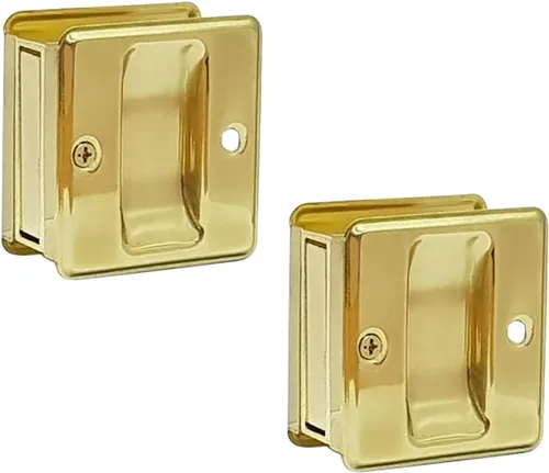 Vista 20 de QCAA Pulido de latón macizo para puerta corrediza, color cromado, 1 paquete