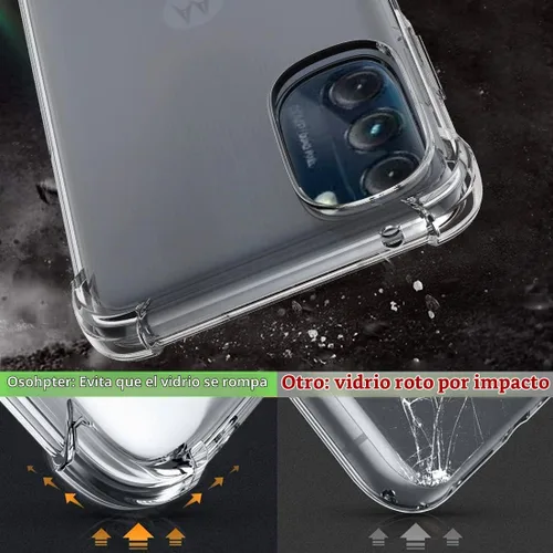 Vista 3 de Osophter Funda transparente para Moto G 5G 2022 con protector de pantalla, TPU con absorción de golpes, esquinas reforzadas, cubierta flexible