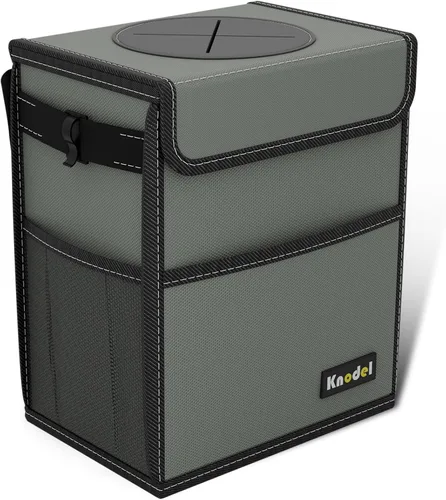 Vista 13 de K KNODEL Basurero para automóvil con tapa, basura para automóvil Negro