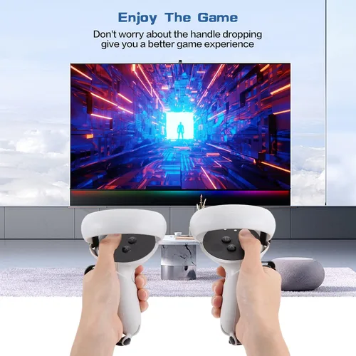 Vista 3 de VR Controller Grip Cover for Oculus Quest 2VR Silicone Face Pad CoverVR Lens CoverThumbstick CoversSweat-ProofAnti-ThrowAdjustable4pcs SetGray