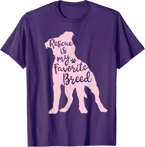 Vista 95 de Pitbull Rescue Is my Favorite Breed Dog Pit Bull Mama - Camiseta, Negro, S