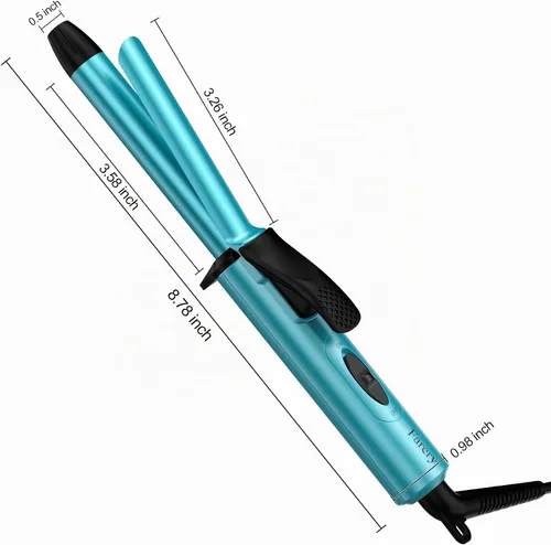 Vista 8 de FARERY Mini rizador de tamaño de viaje, 1/2 pulgada, 100-240 V de doble