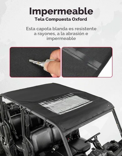 Vista 4 de KEMIMOTO Cubierta de techo UTV, techo suave compatible con Can Am Defender Max HD 7/8/9/10 DSP XT XMR 2016-2024 resistente al agua accesorios