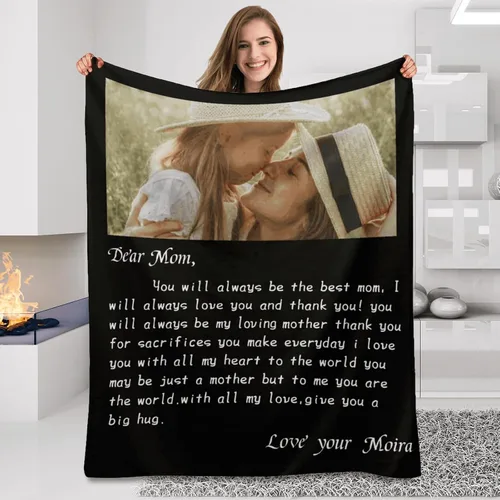 Vista 17 de Manta personalizada para el mejor papá, regalos personalizados para hombres, mantas personalizadas con fotos, texto para papá, marido, familia