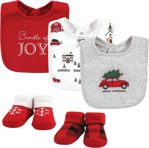Vista 93 de Hudson Baby Conjunto de babero y calcetines unisex de algodón para bebé