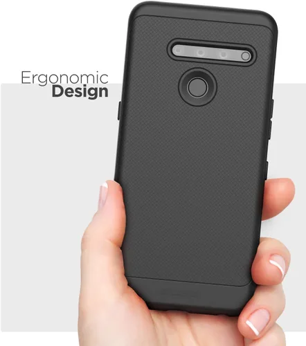 Vista 3 de ENCASED LG V50 ThinQ Case (Thin Armor) Slim Fit Flexible Grip Funda Teléfono - Negro
