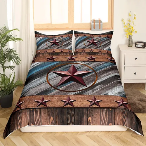 Vista 11 de Feelyou Texas Star - Juego de funda de edredón tamaño individual, diseño bohemio de vaquero para niños y niñas, funda de edredón azteca del salvaje