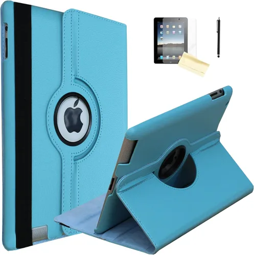 Vista 19 de Funda iPad 2, Funda iPad 3, Funda iPad 4, JYtrend (R) Soporte Rotatorio cierre magnético auto encendido/ apagado para iPad 2/3/4 A1395 A1396 A1397