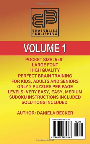 Vista 2 de BRAIN WORKOUT - SUDOKU (easy to medium) Volume 1, 160 Puzzles, Very Large Print and Large Font, Only 2 Puzzles Per Page, Compact Pocket Size 5x8
