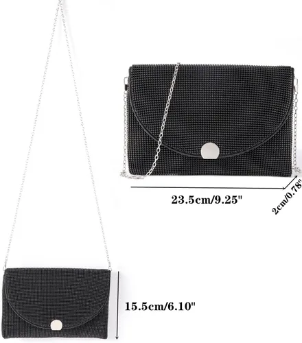 Vista 5 de AZWBAG Bolso de noche para mujer con diamantes de imitación brillantes