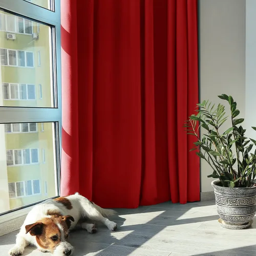 Vista 101 de Deconovo Cortinas opacas 100% con forro negro, cortinas con ojales aisladas térmicamente que reducen el ruido, doble capa para oscurecer