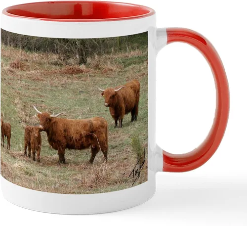 Vista 22 de CafePress Heilan Coo (Highland Cow) Taza de café de cerámica de 11 oz (11.0 fl oz)