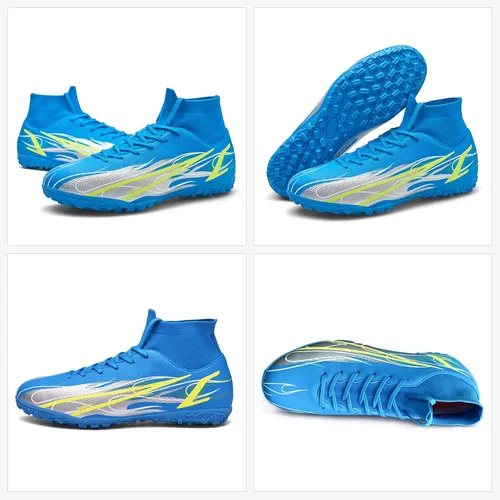 Vista 7 de Zapatos de fútbol para hombre, botines de fútbol atléticos, de alta calidad, transpirables, antideslizantes, para exteriores, para entrenamiento