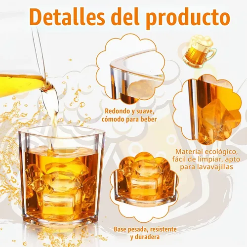 Vista 3 de Dingion Paquete de 24 vasos de chupito de base pesada de acrílico a granel