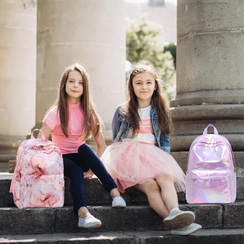 Vista 2 de Meisohua Mochila escolar para adolescentes, niñas, niños, mochila para escuela primaria, bolsa de libros para niños, mochila para el almuerzo
