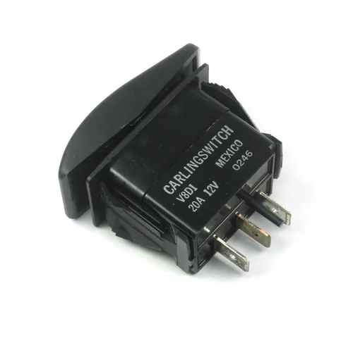 Vista 2 de Interruptor basculante de inclinación MOMENTARY RH SPDT 20A 12VDC (ON) Off (ON), V8D1 AA; Compatible con Carling