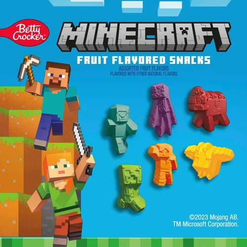 Vista 3 de Minecraft Snacks con sabor a frutas, 17.6 onzas, 22 bolsas