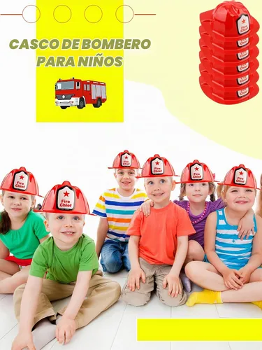 Vista 7 de 24/40/ 70 Pcs Fireman Hats Bulk Red Plastic Firefighter Helmets for Birthday Halloween Fireman Cosplay