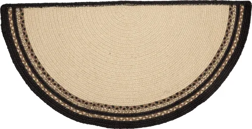 Vista 4 de VHC Brands Sawyer Mill - Tapete pequeño de yute medio círculo, color liso, para entrada y cocina, tapete antideslizante de 16.5 x 33 pulgadas (vaca)