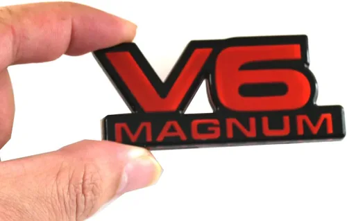 Vista 2 de 2 emblemas V6 Magnum para puerta de identificación 3D, logotipo 1500 Van apto para Durango V6 (negro rojo)