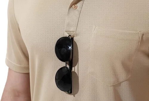 Vista 6 de YSENTO Polo para hombre, de manga corta, con cuello y bolsillo