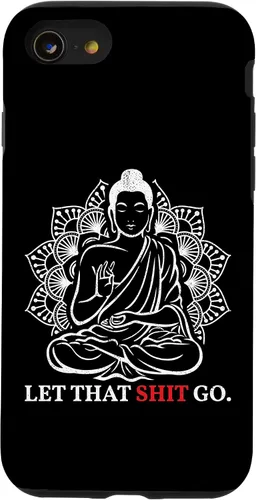 Vista 8 de iPhone 12 mini Let That Shit Go Buda Meditación Entrenamiento Yoga Lover Estuche de regalo