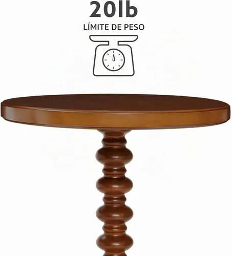 Vista 4 de Powell Tarkin - Mesa redonda con pedestal de eje torneado de avellana