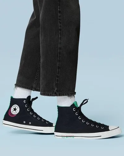 Vista 7 de Converse Chuck Taylor All Star See Beyond - Top alto unisex negroverderosa Prime