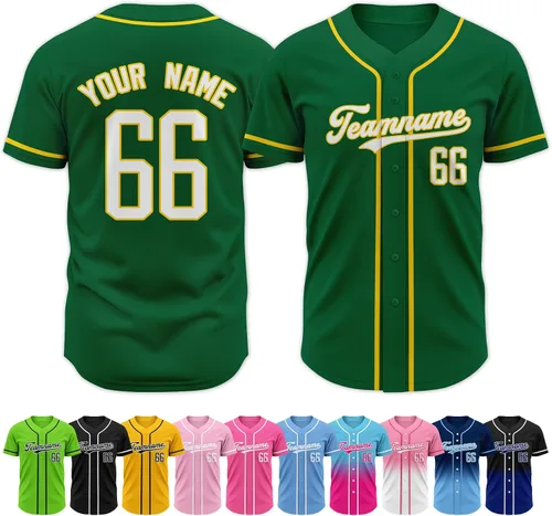 Vista 18 de Custom Baseball Jersey Stitched Personalized Name Number Baseball Shirts Sports Uniform for Men Women Boy