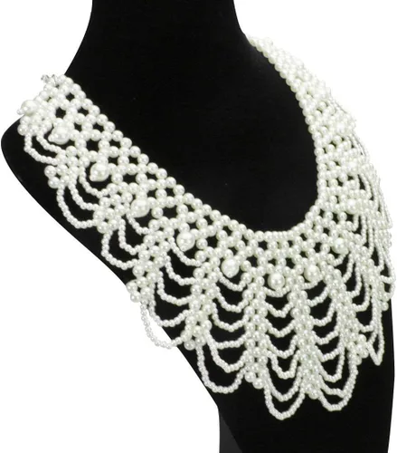 Vista 5 de LEYSTARE Collar de gargantilla RBG con cuentas de perlas desmontables y collar falso para mujer Plástico no conocido
