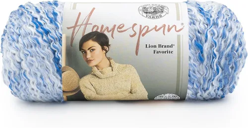 Vista 31 de Lion Brand Yarn Hilo Homespun, Hilo Suave y Voluminoso para Tejer, Ganchillo y Manualidades, 1 paquete, Beachside Stripes