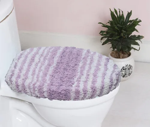 Vista 34 de Home Weavers Gradation Collection - Alfombra de baño 100% algodón, suave y absorbente, antideslizante, lavable a máquina, rectangular, 17 x 24 Beige
