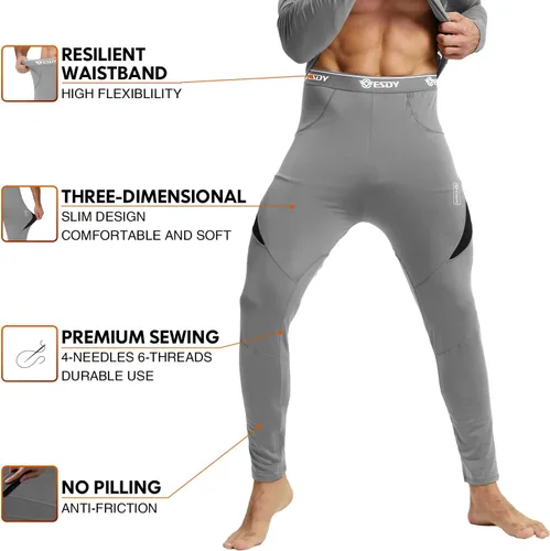 Vista 3 de CL convallaria Thermal Underwear Long Johns Set Mens Winter Hunting Gear Sport Base Layer Bottom Top XS-4XL