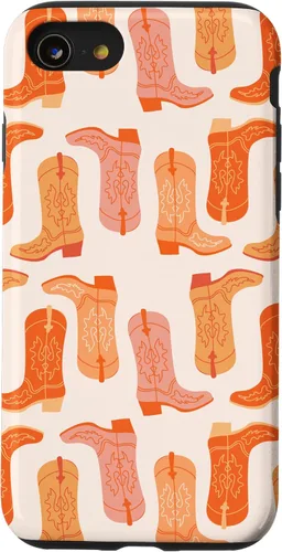 Vista 18 de Cowboy Boot Illustration Preppy Western in Orange Case for iPhone 17