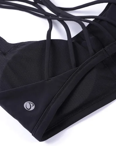 Vista 7 de CRZ YOGA Brasier deportivo con tiras para mujer, espalda cruzada, acolchado, soporte medio, inalámbrico, gimnasio, entrenamiento, yoga