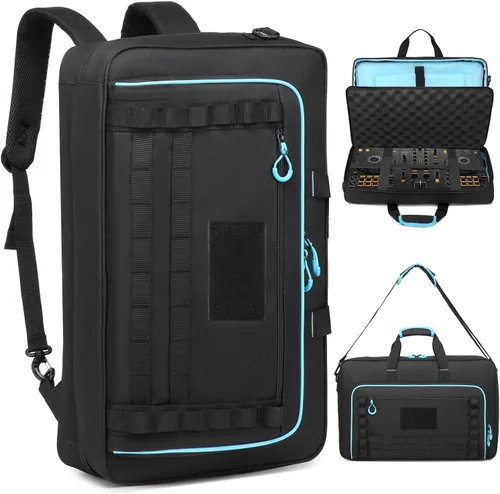 Vista 7 de DJ Controller Case for DDJ-FLX4/ 200/400/SR2/REV1 Numark Party Mix 2 Bolsa de DJ para Mixtrack Platinum FX con compartimento para laptop de 15.6