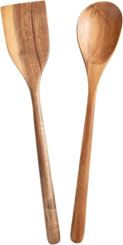 Vista 10 de Cuchara de Madera Gigante - Cucharón Grande de Esquina de 17 pulgadas, en Ángulo Recto, Cucharón de Cocina con Mango Largo Cómodo para Servir