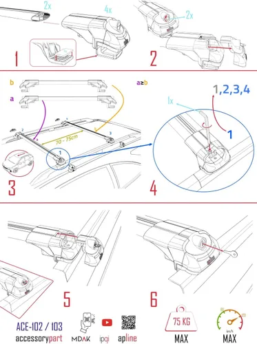 Vista 7 de Compatible con Nissan NP300 (D23) 2015-2021 ACE-1 Barra transversal de aluminio negro 2 barras