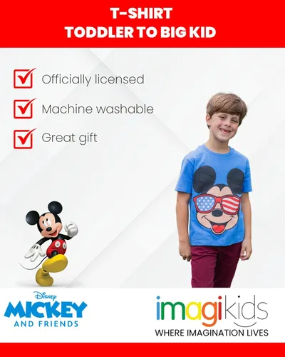 Vista 3 de Disney Mickey Mouse Best Day Ever - Camiseta para niños pequeños, Turquesa