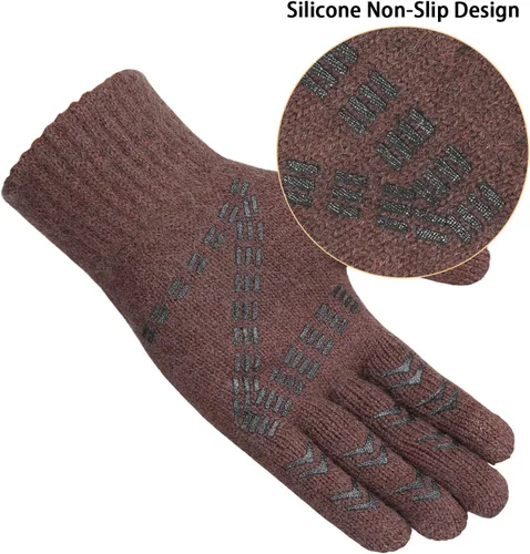 Vista 22 de FZ FANTASTIC ZONE Guantes de invierno para hombre, cálidos, térmicos, suaves, de lana, para pantalla táctil, para mujer