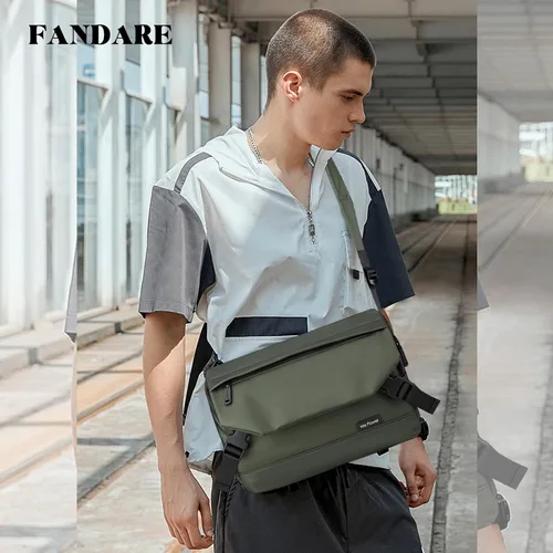 Vista 2 de FANDARE Elegante bolso de hombro para hombre, bolso cruzado tipo mensajero, maletín pequeño, bolso bandolera para hombres para el trabajo